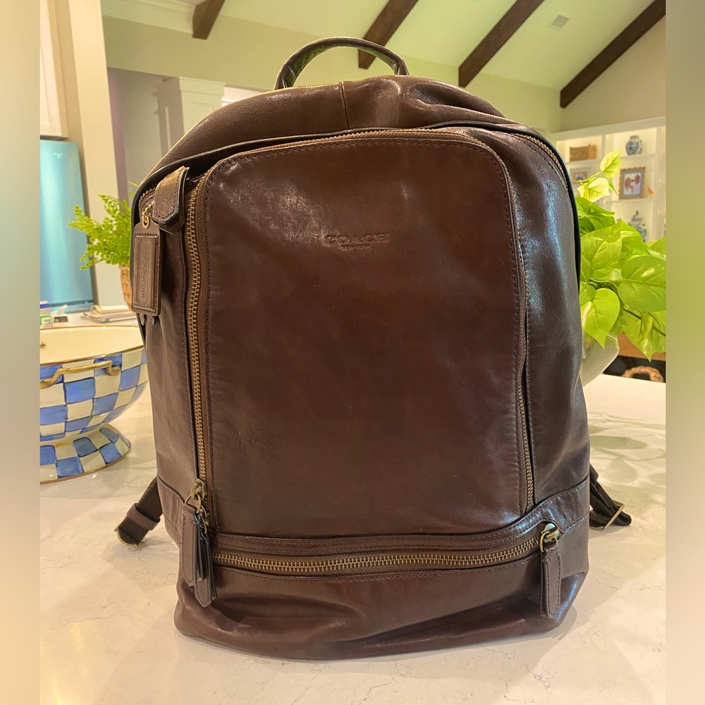 Coach Unisex All leather backpack RARE 71399